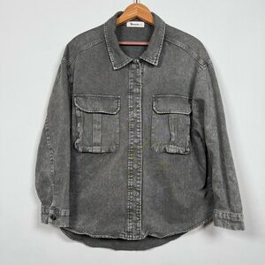 Vernacular Charcoal 100% Cotton Button Down Shirt, Size S, Oversized